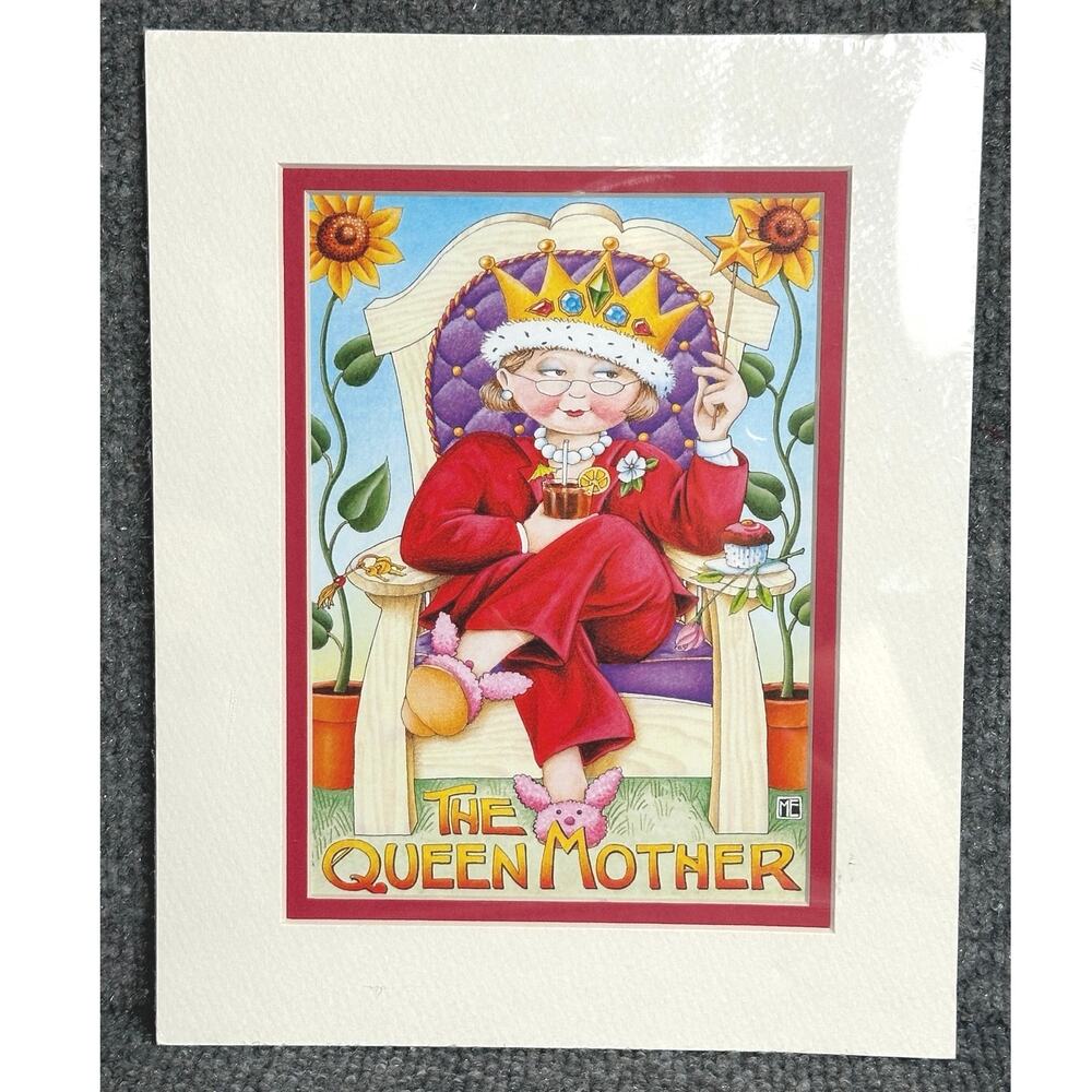 Vintage Mary Engelbreit 8x10 mat print Queen Mother NWT Mother’s Day unframed